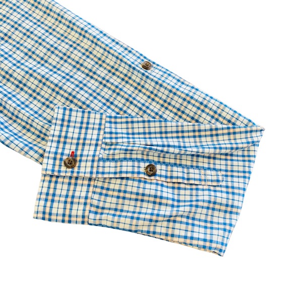 Patagonia Button Up Long Sleeve Shirt Blue Collared Plaid Roll Tab - Womens L - Picture 5 of 14